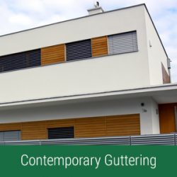 contemporary guttering on stylish commercial building.