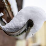 snow filled gutter