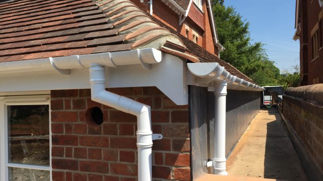 white upvc guttering and fascia installation
